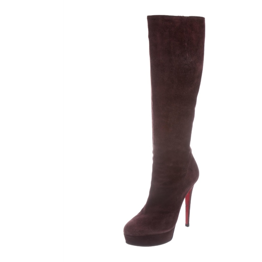 Burgundy Christian Louboutin Suede Boots